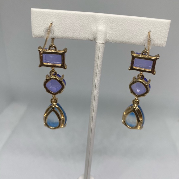 NWOT)GATO,Long colored stone earrings - Picture 2 of 2